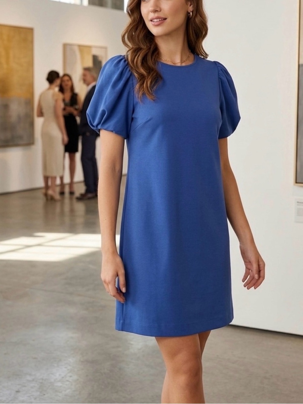 kate spade Cobalt Blue Puff Sleeve Mini Dress